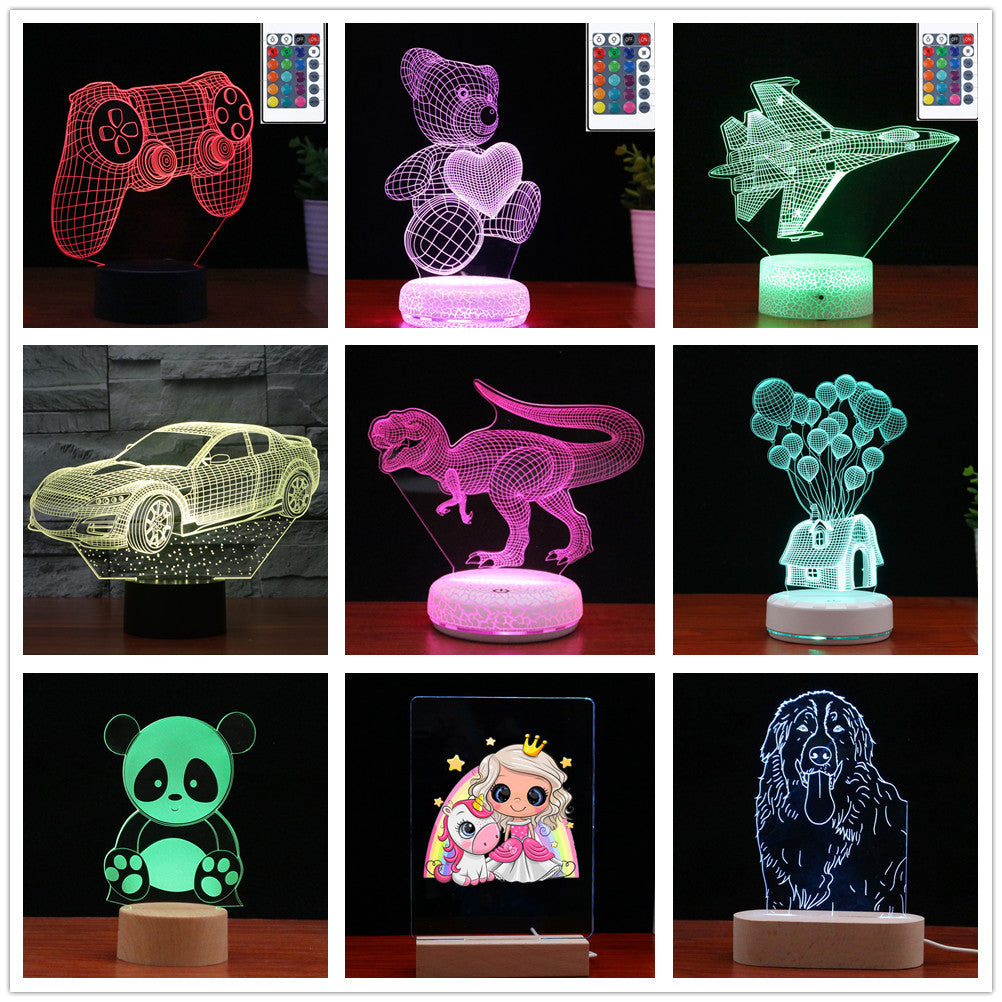 3D Piano LED Lamp Seven Colors Acrylic Modern Decor