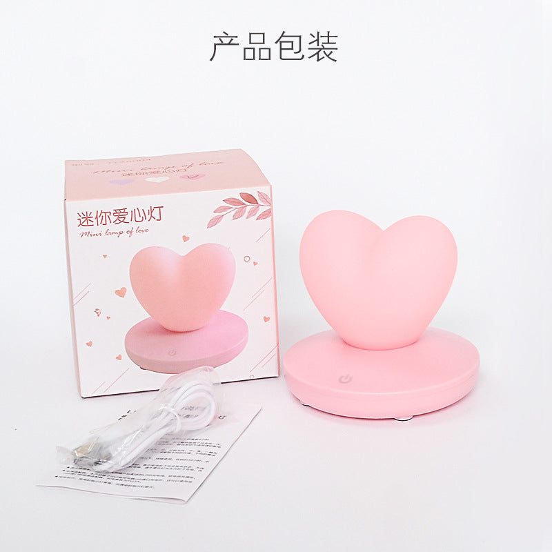 Heart Shaped USB Night Light Pink