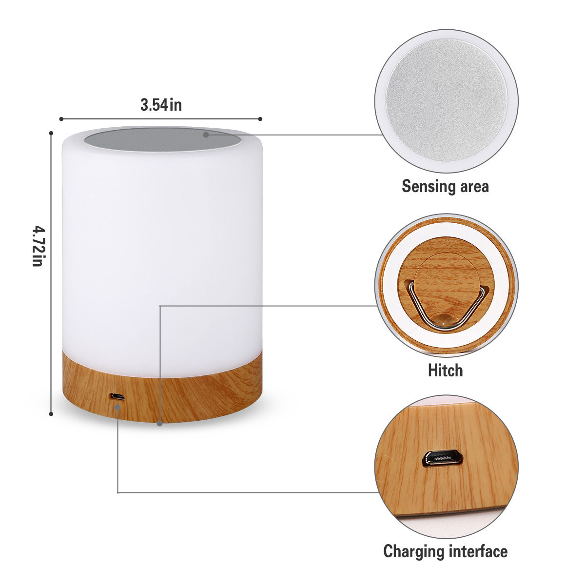 Rechargeable Touch Lamp for Bedroom Night Light