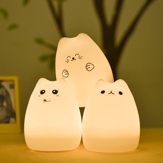 Cute Cartoon Cat Night Light for Kids Room Desk